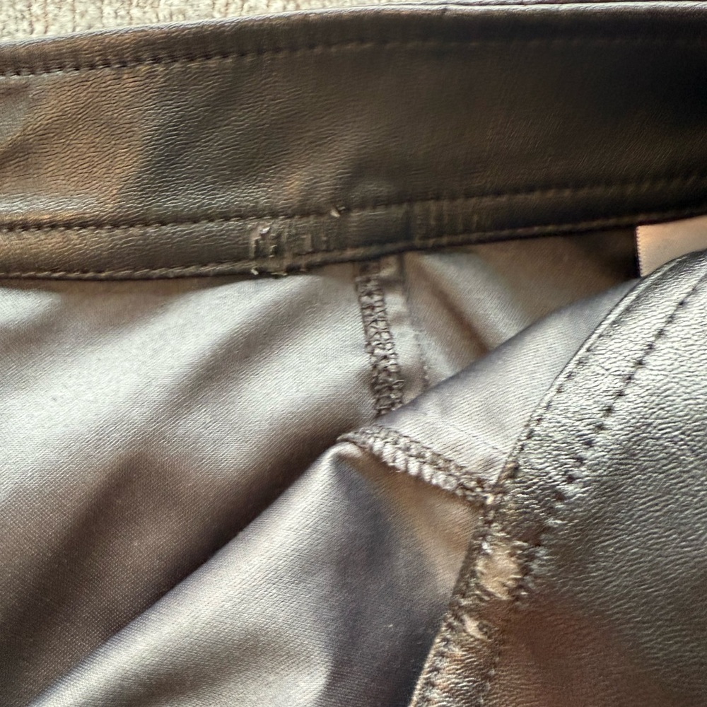 Express Black Mini Vegan Leather Skirt with Zipper Accents - Picture 5 of 7